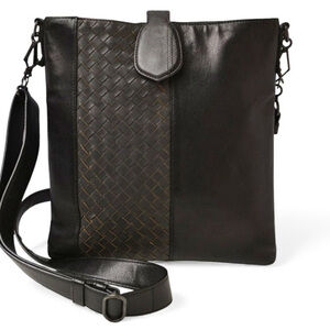 BOTTEGA VENETA Black Intrecciato Shoulder Bag